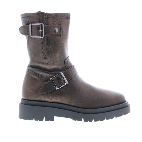 Bos. & Co. Marang Womens Brown Leather Zipper Casual Dress Boots