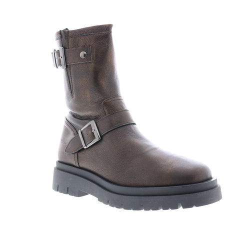 Bos. & Co. Marang Womens Brown Leather Zipper Casual Dress Boots