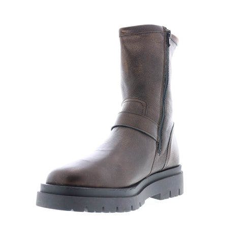 Bos. & Co. Marang Womens Brown Leather Zipper Casual Dress Boots