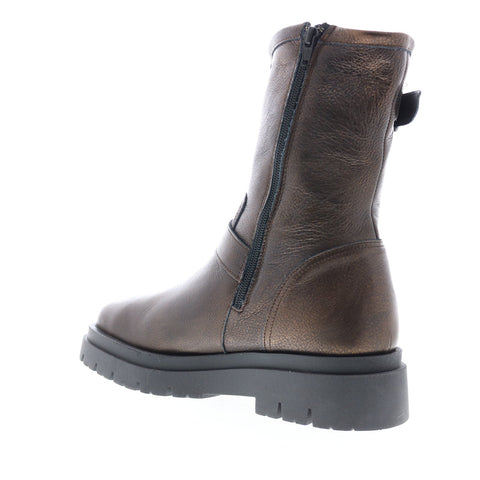 Bos. & Co. Marang Womens Brown Leather Zipper Casual Dress Boots