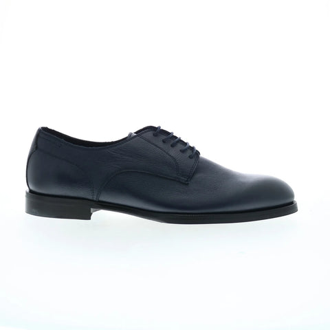 Di Bianco Marano Mens Blue Leather Lace Up Oxfords & Lace Ups Plain Toe Shoes