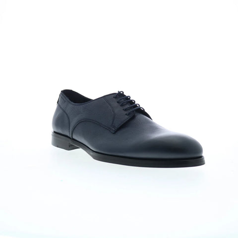 Di Bianco Marano Mens Blue Leather Lace Up Oxfords & Lace Ups Plain Toe Shoes