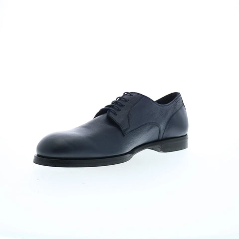 Di Bianco Marano Mens Blue Leather Lace Up Oxfords & Lace Ups Plain Toe Shoes