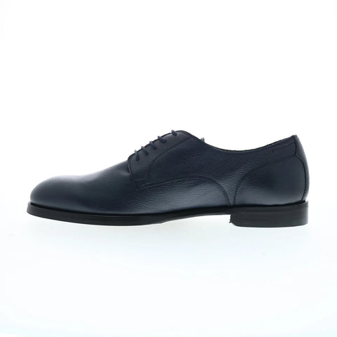 Di Bianco Marano Mens Blue Leather Lace Up Oxfords & Lace Ups Plain Toe Shoes