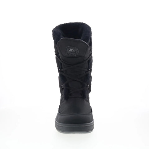 Pajar Marcie 78178 Womens Black Canvas Lace Up Mid Calf Boots