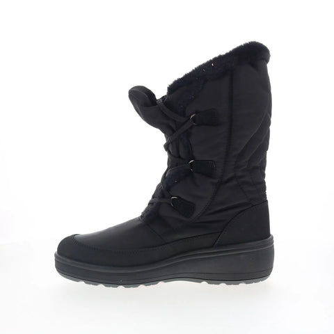 Pajar Marcie 78178 Womens Black Canvas Lace Up Mid Calf Boots