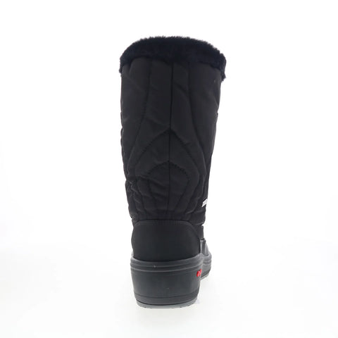 Pajar Marcie 78178 Womens Black Canvas Lace Up Mid Calf Boots