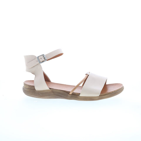 Miz Mooz Marcie Womens Beige Leather Hook & Loop Strap Sandals Shoes