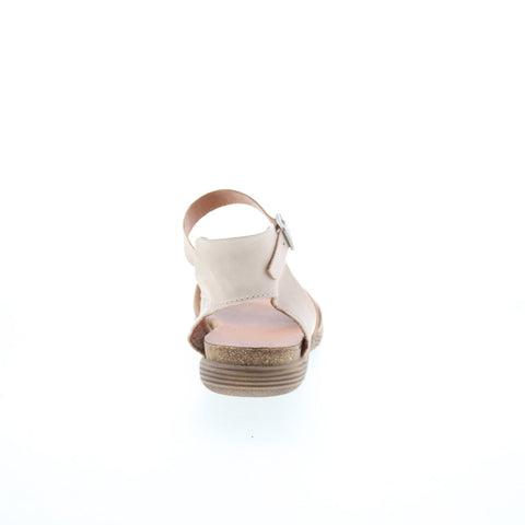 Miz Mooz Marcie Womens Beige Leather Hook & Loop Strap Sandals Shoes