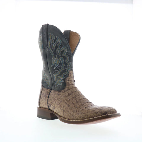 Tony Lama Marfa Caiman TL5258 Mens Brown Wide Leather Cowboy Western Boots