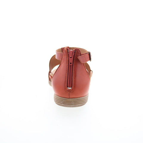 Miz Mooz Mari Womens Red Leather Hook & Loop Strap Sandals Shoes