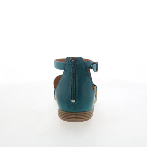 Miz Mooz Mari Womens Green Leather Zipper Strap Sandals Shoes