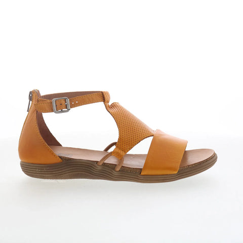 Miz Mooz Mari Womens Brown Leather Zipper Strap Sandals Shoes
