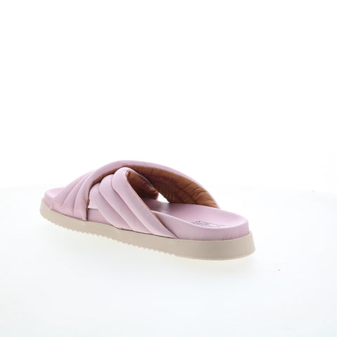 Miz Mooz Marinella Womens Pink Leather Slip On Slides Sandals Shoes