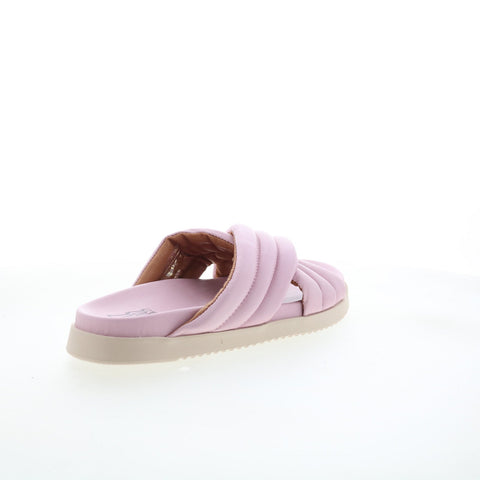 Miz Mooz Marinella Womens Pink Leather Slip On Slides Sandals Shoes