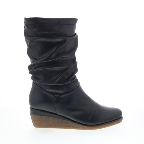 Miz Mooz Martina-MM Womens Black Leather Zipper Casual Dress Boots