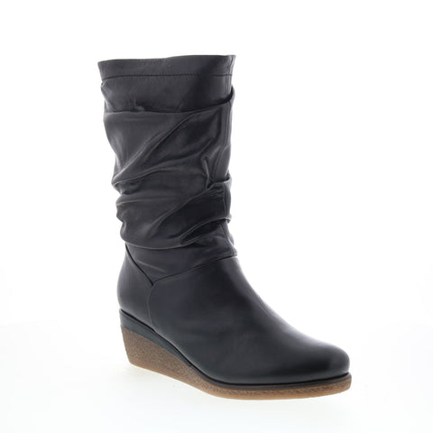 Miz Mooz Martina-MM Womens Black Leather Zipper Casual Dress Boots