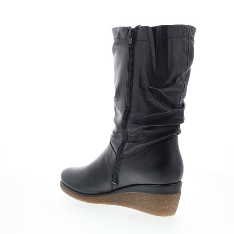 Miz Mooz Martina-MM Womens Black Leather Zipper Casual Dress Boots