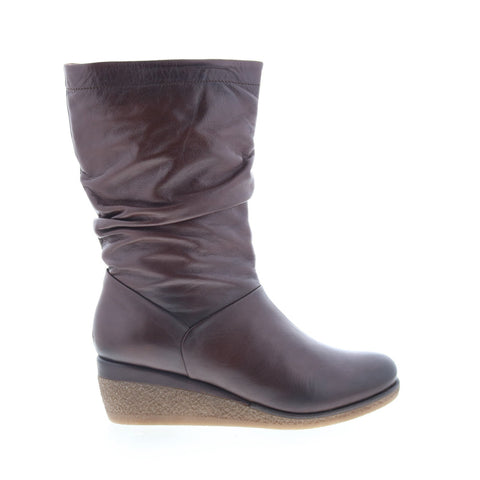 Miz Mooz Martina-MM Womens Brown Leather Zipper Casual Dress Boots