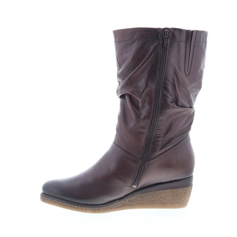 Miz Mooz Martina-MM Womens Brown Leather Zipper Casual Dress Boots
