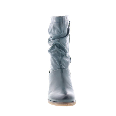 Miz Mooz Martina-MM Womens Blue Leather Zipper Casual Dress Boots