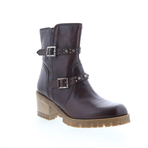 Miz Mooz Mary Womens Brown Leather Zipper Ankle & Booties Boots