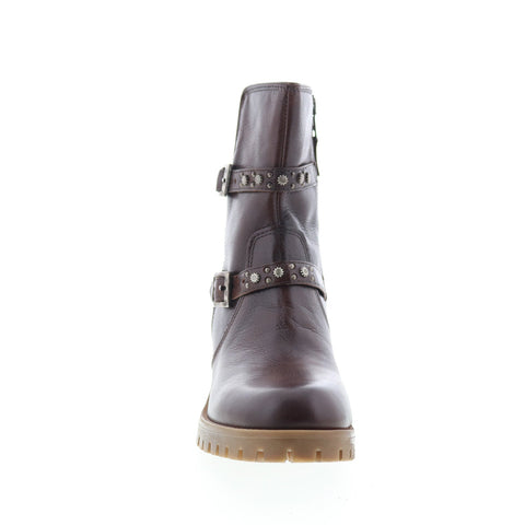 Miz Mooz Mary Womens Brown Leather Zipper Ankle & Booties Boots