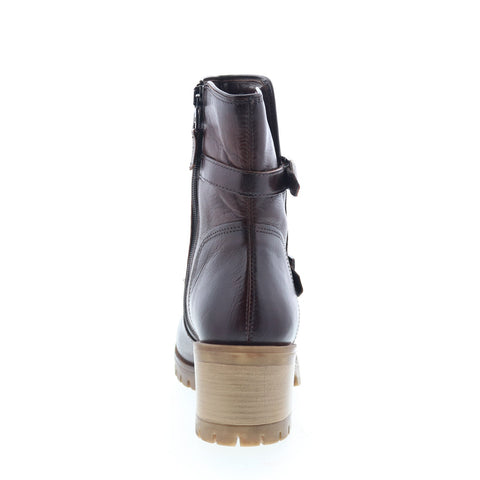 Miz Mooz Mary Womens Brown Leather Zipper Ankle & Booties Boots