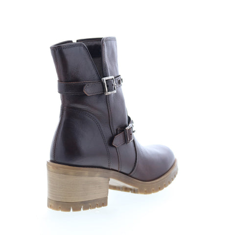 Miz Mooz Mary Womens Brown Leather Zipper Ankle & Booties Boots