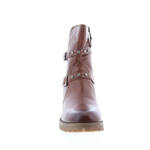 Miz Mooz Mary Womens Brown Leather Zipper Ankle & Booties Boots