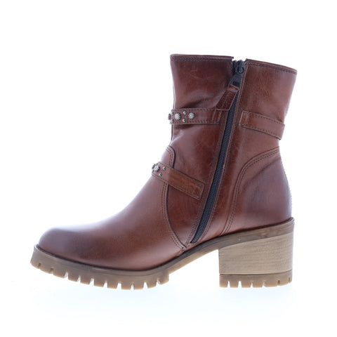 Miz Mooz Mary Womens Brown Leather Zipper Ankle & Booties Boots