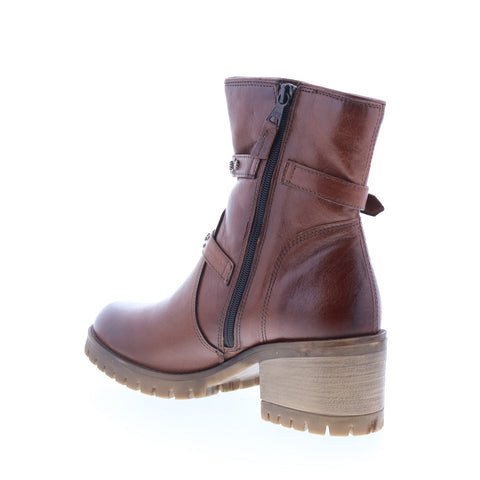 Miz Mooz Mary Womens Brown Leather Zipper Ankle & Booties Boots