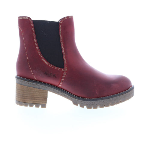 Bos. & Co. Masi Womens Red Leather Zipper Casual Dress Boots