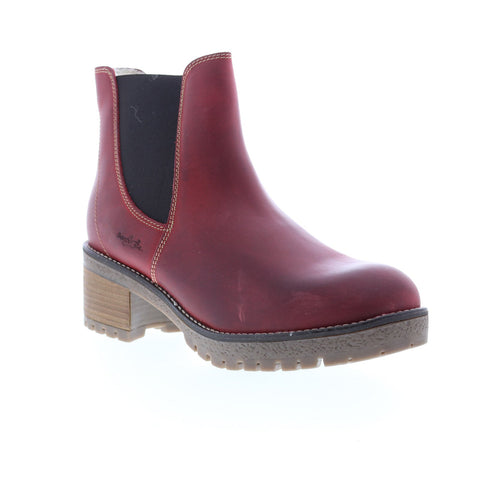 Bos. & Co. Masi Womens Red Leather Zipper Casual Dress Boots