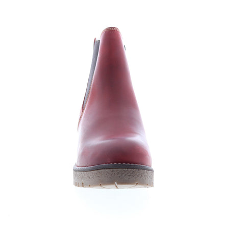Bos. & Co. Masi Womens Red Leather Zipper Casual Dress Boots