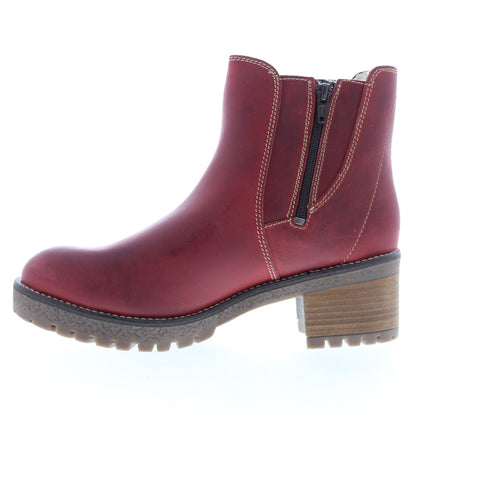 Bos. & Co. Masi Womens Red Leather Zipper Casual Dress Boots