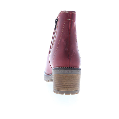 Bos. & Co. Masi Womens Red Leather Zipper Casual Dress Boots
