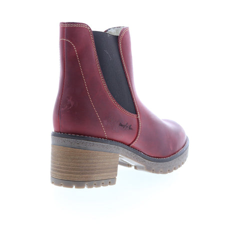 Bos. & Co. Masi Womens Red Leather Zipper Casual Dress Boots