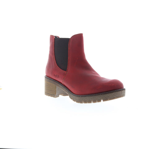 Bos. & Co. Mass Womens Red Leather Zipper Casual Dress Boots