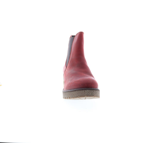 Bos. & Co. Mass Womens Red Leather Zipper Casual Dress Boots