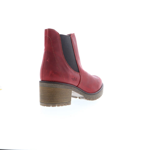 Bos. & Co. Mass Womens Red Leather Zipper Casual Dress Boots
