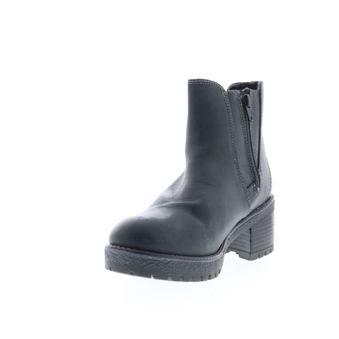 Bos. & Co. Mass Womens Black Leather Zipper Casual Dress Boots