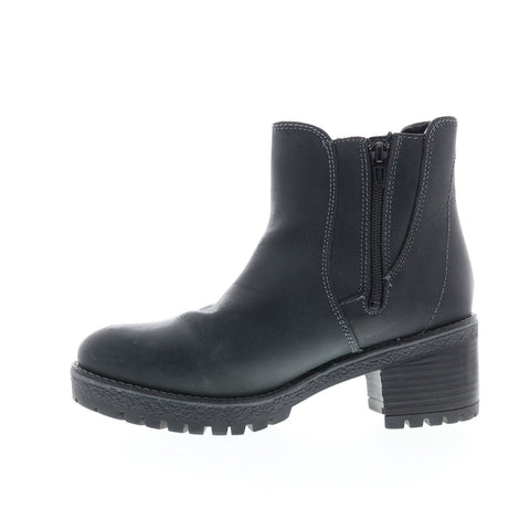 Bos. & Co. Mass Womens Black Leather Zipper Casual Dress Boots