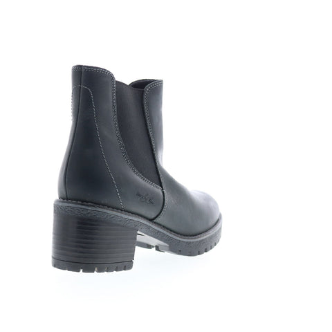 Bos. & Co. Mass Womens Black Leather Zipper Casual Dress Boots