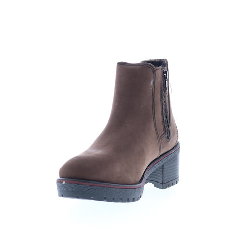 Bos. & Co. Mass Womens Brown Nubuck Zipper Casual Dress Boots