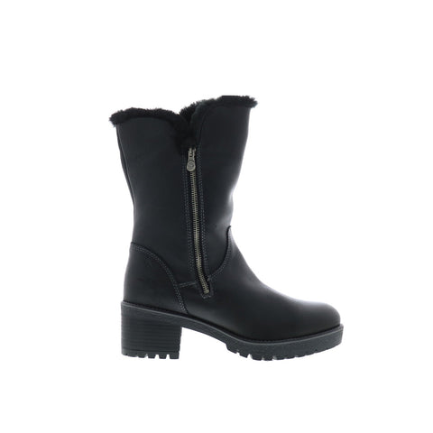 Bos. & Co. Match Womens Black Leather Zipper Casual Dress Boots