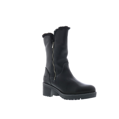 Bos. & Co. Match Womens Black Leather Zipper Casual Dress Boots