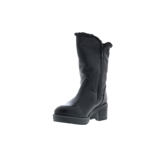 Bos. & Co. Match Womens Black Leather Zipper Casual Dress Boots