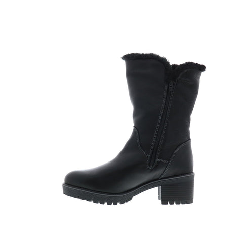 Bos. & Co. Match Womens Black Leather Zipper Casual Dress Boots