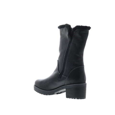 Bos. & Co. Match Womens Black Leather Zipper Casual Dress Boots